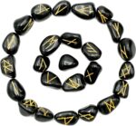 Black Agate Crystal Runes Set of 25 Engraved Rune Stones with Runes Book PDF