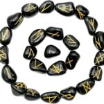 Black Agate Crystal Runes Set of 25 Engraved Rune Stones with Runes Book PDF