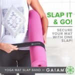 Gaiam Yoga Mat Strap Slap Band - Keeps Your Mat Tightly Rolled and Secure with One Snap - Strong Clasp for Yoga Mat Storage and Travel - Fits Most Size Mats (20"L x 1.5"W), Black - Image 2