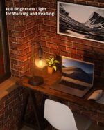 ONEWISH Industrial Table Lamp for Bedroom, Fully Dimmable Modern Bedside Lamps with 2700K Warm Light Bulb for Kids Reading, Minimalist Nightstand Lamps for Living Room, Office (Bulb Included) - Image 6
