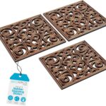 BIRDROCK HOME Rubber Stepping Stones - Decorative Pavers for Garden Path, Patio, Lawn, Yard, and Backyard Landscaping - Easy Install Outdoor Walkway Pathway, Ground Tiles - Copper - Set of 3, 12 x 12