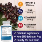 NEW AGE 8 in 1 Immune Support Booster Supplement with Echinacea, Vitamin C and Zinc 50mg, Vitamin D 5000 IU, Turmeric Curcumin & Ginger, B6, Elderberry 120 Count (Pack of 2) - Image 5