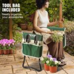 VEVOR Folding Garden Kneeler and Seat Heavy Duty, Widened 8" EVA Foam Pad, Portable Garden Stool with Tool Bags, Gardening Bench to Relieve Knee & Back Pain, Great Gifts for Seniors, Women, Parents - Image 8
