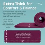 Retrospec Solana Yoga Mat 1" Thick With Nylon Carry Strap for Men & Women - Non Slip Exercise Mat for Home Yoga, Pilates, Stretching, Floor & Fitness Workouts - Image 3