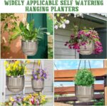 Maxcheck 4 Pcs Self Watering Hanging Planters Indoor 6.5'' 4.5'' Hanging Flower Pots Baskets Outdoor Self Watering Hanging Plant with 3hooks Drainage Holes for Home(Gray) - Image 7