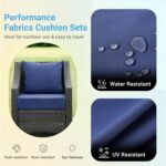 Outdoor Cushions for Patio Furniture,Outdoor Seat Cushion Set 24 x 24 x 5.75 Inch,Waterproof & Fade Resistant Outdoor Chair Cushions,Deep Patio Chair Cushion with Removable Cover,Navy Blue - Image 3