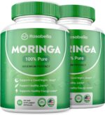 Moringa Powder Capsules - Pure Nutrient-Rich Moringa Powder - A Natural Green Antioxidant Superfood - Supports Energy, Skin Health, Gut Health+ - w/Essential Vitamins & Amino Acids A1 - Pack of 2