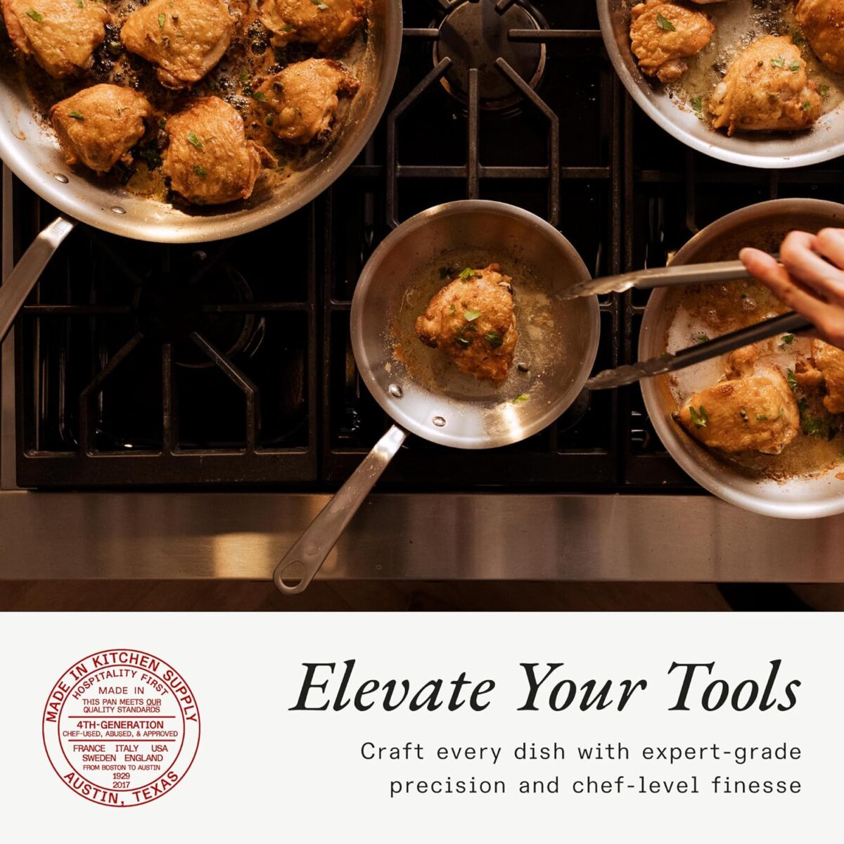 Made In Cookware - 8-Inch Stainless Steel Frying Pan - 5 Ply Stainless Clad - Professional Cookware - Crafted in Italy - Induction Compatible - Image 4