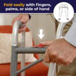 Drive Medical 10210-1 2-Button Folding Walker with Wheels, Rolling Walker, Front Wheel Walker, Lightweight Walkers for Seniors and Adults Weighing Up To 350 Pounds, Adjustable Height, Silver - Image 7
