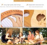 Harp Autoharps Lyre Humanized Design Of The Moon Harps, Traditional Classic Stringed Instruments, With Performance Package, Tuner, Spare Strings (Color : Brown, Size : 19 string) - Image 6