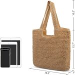 Beach Bag, Large Beach Bag for Women, Woven Straw Beach Tote Bag Waterproof, Weaving Swim Shopping Travel Bag - Image 2