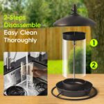 Metal Roof Bird Feeder - Chew Proof for Outdoor Hanging Wild Bird Seeds. Bronze - Image 4