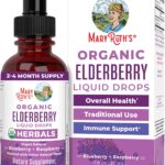 MaryRuth Organics Elderberry Syrup | USDA Organic | Sugar Free Immune Support Supplement for Adults & Kids, Ages 1 | Vegan, Non-GMO, Immune Boosters, Clean Label Project Verified | 1 Fl Oz