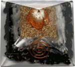 Orgone Pyramid with Black Tourmaline Selenite Crystal and Healing Coil Quartz Point - Natural Healing Stones Orgonite Energy Generator for Yoga Meditation - Image 3