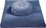 Meditation Cushion with Washable Premium Velvet Cover,100% Memory Foam Square Floor Cushion and Buckwheat Cushion Seating for Adults and Children Sitting, Yoga, Reading