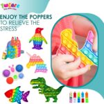 120 Pcs Fidget Toys Pack, Pop Sensory Party Favors Set Gifts for Kids Adults Boy Girl Stocking Stuffers Autistic Bulk Goodie Bag Filler Treasure Box Classroom Prizes School - Image 2