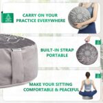 Hihealer Meditation Cushion, Traditional Tibetan Meditation Pillow Velvet Cover - Large Floor Cushion Seating for Adults - Yoga Buckwheat Bolster for Women、Moms - Image 3