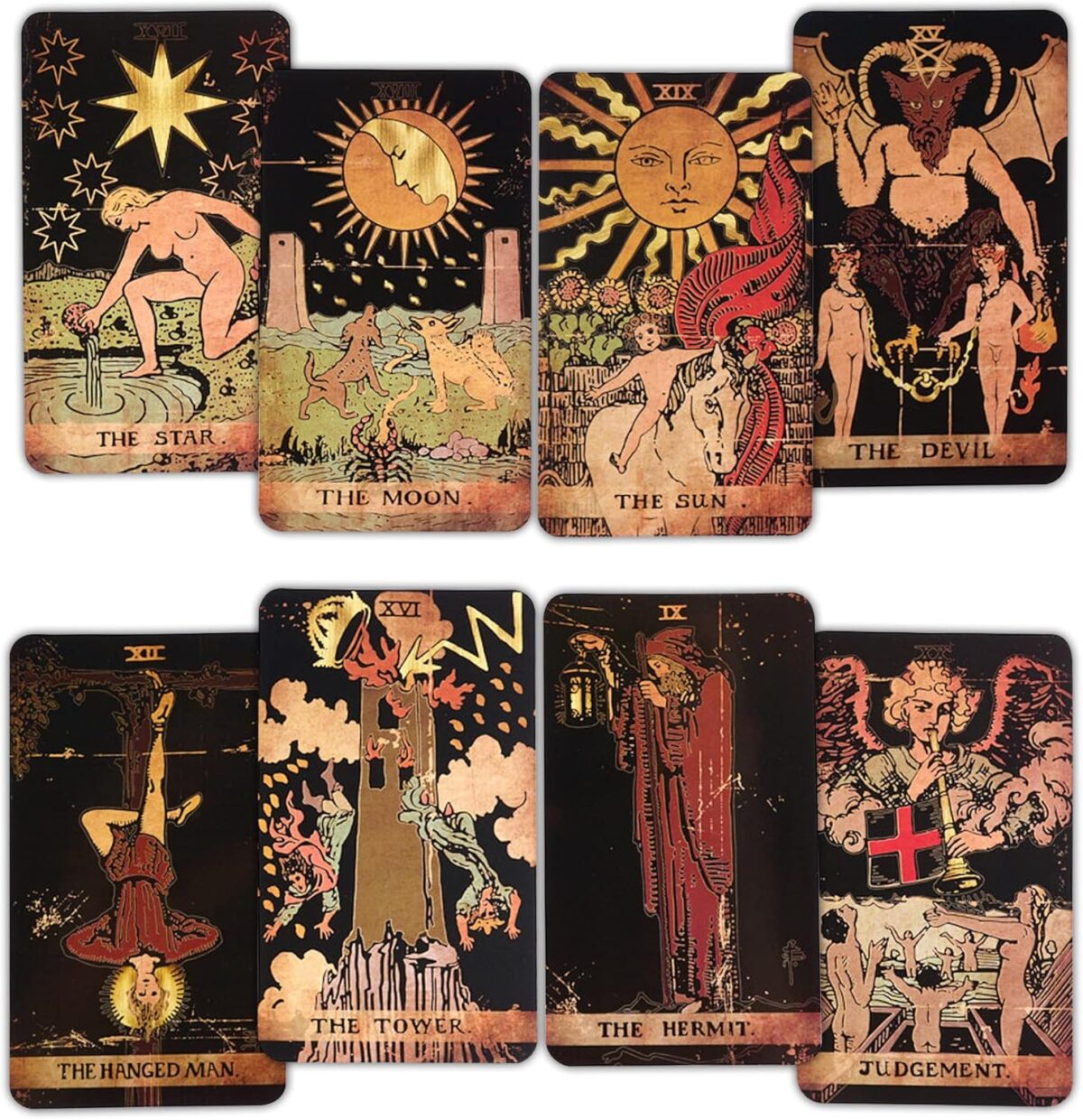 Tarot Cards, 78 Tarot Deck, Original Tarot Cards for Beginners and Experts with Guide Book and Gift Bag, Fortune Telling Game, Divination Tools for All Skill Levels, Black. - Image 1