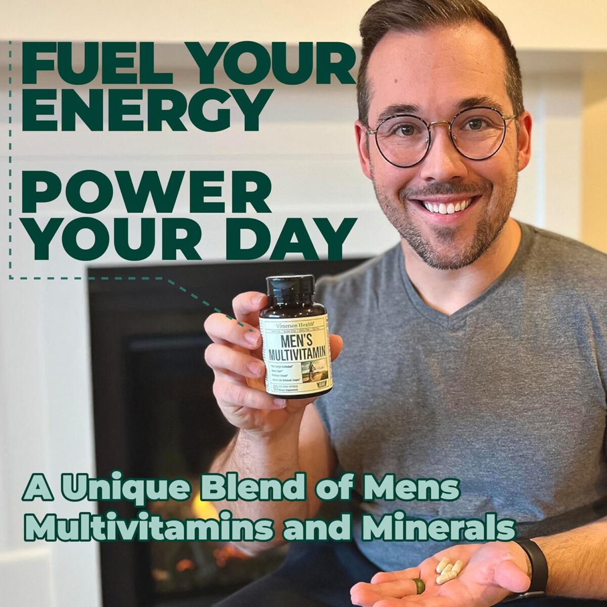 Multivitamin for Men - Daily Mens Multivitamins & Multiminerals with Vitamin D, Vitamin C, B12 Zinc & More. Essential Vitamins for Men for Energy, Focus, Stamina, Performance, Mens Health. 60 Capsules - Image 7