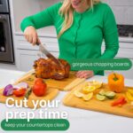 GREENER CHEF Organic Bamboo Cutting Board Set of 3 with Lifetime Replacements - Wood Cutting Board Set with Juice Groove - Wooden Chopping Board Set for Kitchen, Meat, Vegetables and Cheese - Image 6