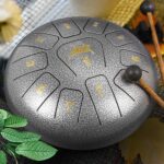 AKLOT Steel Tongue Drum 10 Inches 11 Notes - Percussion Instruments - HandPan Tank Drum C Key with Drum Mallets Stickers Finger Picks and Gig Bag - Image 7