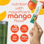 Zena Nutrition Organic Supergreens On-The-Go Powder, 70+ Superfoods, 0 Sugar, 3G Fiber, Spirulina, Chlorella, Antioxidants, Prebiotics/Probiotics, Digestive Enzymes, Mango, 30 Drink Mix Packets - Image 3