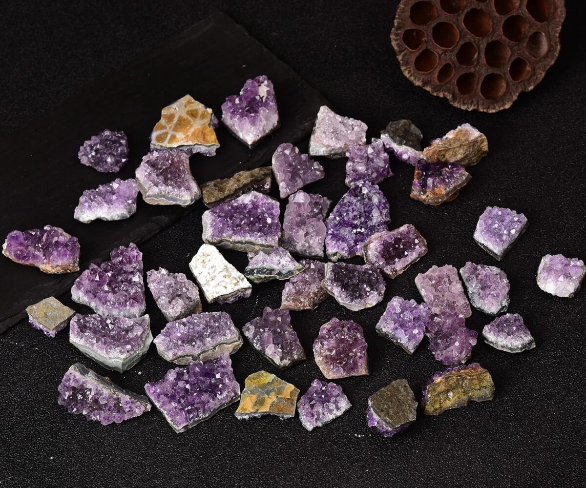 JIC Gem Amethyst Clusters Natural Raw Amethyst Geode Rock Healing Crystals Cluster Witchcraft Gemstone Specimen - Image 7