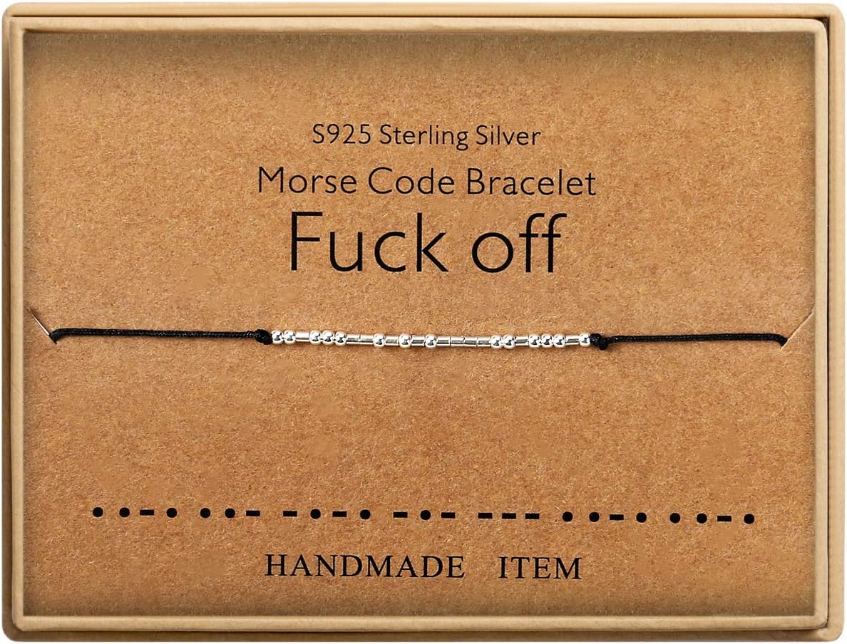 81CdCBbuHL._AC_SL1500_.jpg KGBNCIE Inspirational Gifts for Women, Morse Code Funny Gifts Bracelets for Women, Morse Code Bracelets Friend Gifts - Image 1