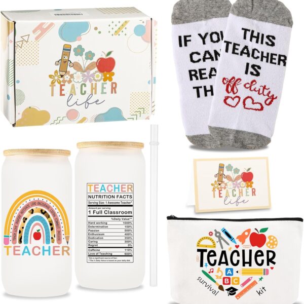 6 PCS Teacher Gifts for Women Teacher Appreciation Gift Ideas Thank You Baskets Supplies Valentine Christmas Gift