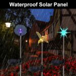 Glintoper 6 Pack Solar Garden Stake Lights Outdoor, Solar Butterfly Figurine Lights, Multi-Color Changing LED Landscape Lighting, Sparkling Star Flower Hummingbird Dragonfly Bee for Patio Yard Pathway - Image 5