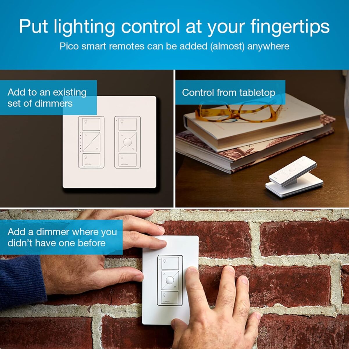 Lutron Caseta Original Smart Dimmer Switch Kit, 2 Dimmer Switches, 2 Wall Plates, 2 Remotes, 2 Pedestals, and Smart Hub, Works with Alexa, Apple Home, Google Home, 3Way, 150W, No Neutral, P-BDG-PKG2W - Image 6