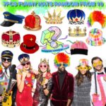 Bulk Opulent Photo Booth Props Set for Adult, Novelty Funny Hats and Glasses, Colorful Wig, Inflatable, Phtot Booth Props Kit for Graduation, Wedding, Birthday, Bachelorette and All Occasions - Image 3