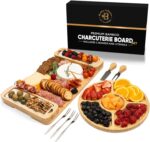 Bambüsi Charcuterie Board Gift Set - Cheese Board & Serving Tray - Bamboo Charcuterie Boards - Gifts for Women - Housewarming Gifts for New Home, Wedding Gifts for Couples 2025 - Image 9