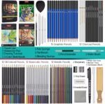 PANDAFLY 80 Pack Drawing Set Sketching Kit, Pro Art Supplies with 3-Color Sketchbook, Watercolor Pad, Colored, Graphite, Charcoal, Metallic Pencil, for Artist Adults Kids Beginner - Image 2
