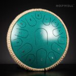 Steel Tongue Drum - 13 Inches 15 Notes Tongue Drum - Hand Pan Drum with Music Book, Handpan Drum Mallets and Carry Bag, D Major (Malachite Green) - Image 2
