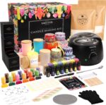 SAEUYVB Candle Making Kit with Hot Plate Full Set - for Adult - DIY Starter Soy Candle Making Supplies - Perfect as Home Decorations