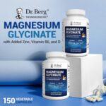 Dr. Berg Magnesium Glycinate with Vitamin D, B6 & Zinc for Stress Relief, Calm, Relaxation, & Good Sleep* - 120 mg Per Magnesium Bisglycinate Capsule - Chelated Magnesium Glycinate - 150 Caps - Image 4