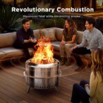 CIAYS Smokeless Firepit, 19 Inch Fire Pit for Camping with Patented Technology, Portable Fire Pit for Outside with Steel Grill Rack, Fire Poker, and Bag, Easy Setup and Storage, Wood Burning - Image 2