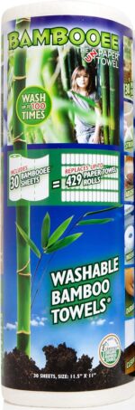 Bambooee Paper Towel Replacement 30-Sheet Roll, As Seen on SharkTank, We plant a tree with everyroll sold