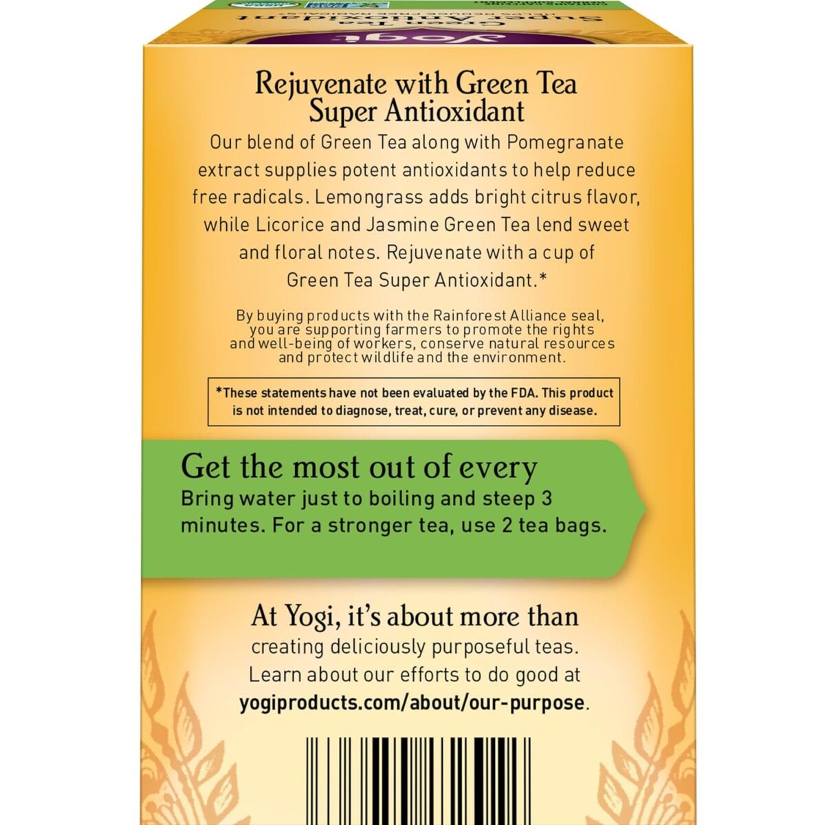Yogi Tea Green Tea Super Antioxidant - 16 Bags per Pack (4 Packs) - Organic Antioxidant Support - Includes Licorice Root, Jasmine & More - Image 2
