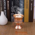 Metal Frankincense Resin Incense Burner, Incense Censer, Portable Bakhoor Burner, Charcoal Bakhoor Burner, Myrrh Burner with Tongs for Yoga, Spa Aromatherapy (Rose Gold) - Image 7