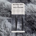 Bedsure Fluffy Throw Blanket Gifts for Women Men, Soft Fleece Sherpa Cozy Fuzzy Plush Warm Minky Thick Faux Fur Throw for Couch, Bed, Home Living Room Decor Spring Blanket Gifts for Mom Dad, Grey - Image 2