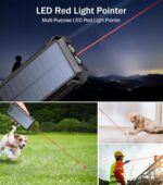 GOODaaa Power Bank Portable Charger 42800mAh Built in 4 Cables and Thermometer 15W Fast Charging Power Bank Five Outputs Three Inputs Solar Charger Power Bank, SOS/Strobe/Strong Flashlights, Carabiner - Image 4