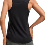 CRZ YOGA Lightweight Racerback Tank Tops for Women High Neck Workout Athletic Running Sleeveless Shirts