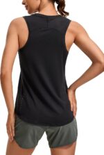 CRZ YOGA Lightweight Racerback Tank Tops for Women High Neck Workout Athletic Running Sleeveless Shirts