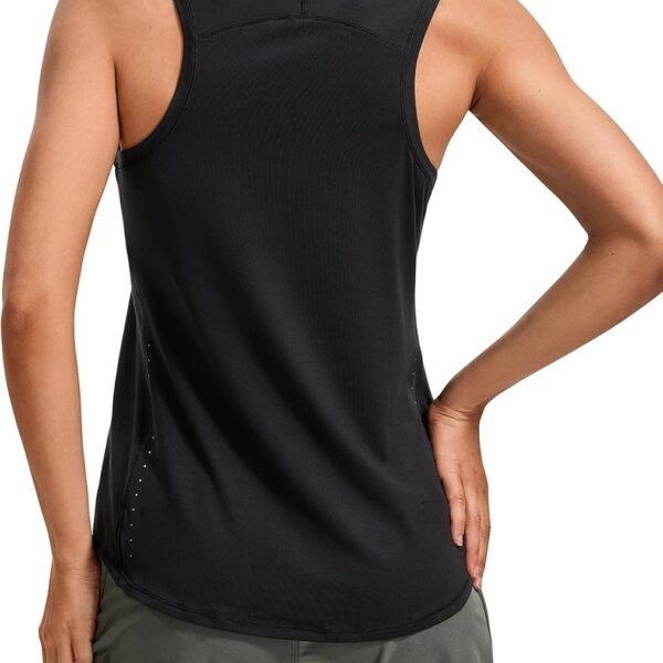 CRZ YOGA Lightweight Racerback Tank Tops for Women High Neck Workout Athletic Running Sleeveless Shirts