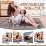 WhatsBedding Japanese Floor Mattress Futon Mattress 3" Grey Tatami Mat Shredded Memory Foam Filled Sleeping Pad, Foldable & Portable Roll Up Lounger Camping Bed for Kids and Adult,Twin Size 39"x 80" - Image 3