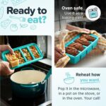 Souper Cubes 1 Cup Silicone Freezer Molds - Soup Cubes Perfect for Freezing Broth, Rice, Leftovers and More - Silicone Freezer Trays with Lids for Meal Prep - Aqua - 2-Pack - Image 5