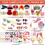 Bulk Opulent Photo Booth Props Set for Adult, Novelty Funny Hats and Glasses, Colorful Wig, Inflatable, Phtot Booth Props Kit for Graduation, Wedding, Birthday, Bachelorette and All Occasions - Image 2