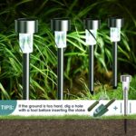 GIGALUMI Solar Lights Outdoor Waterproof, 12 Pack, Stainless Steel LED Solar Garden Lights for Patio, Lawn, Yard and Landscape, Cold White - Image 8